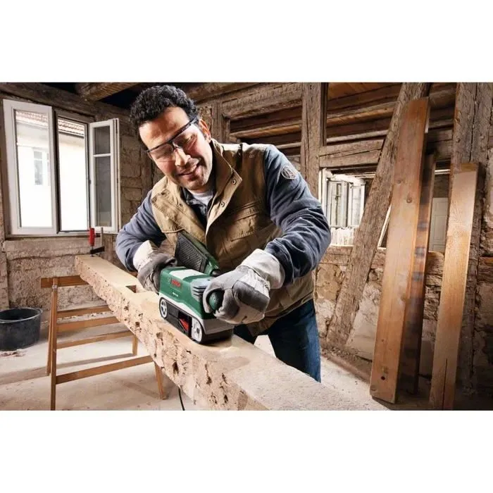 Bosch PBS 75 AE - Ponceuse à bande 750W, vitesse réglable 200-350 m/min, centrage automatique de bande