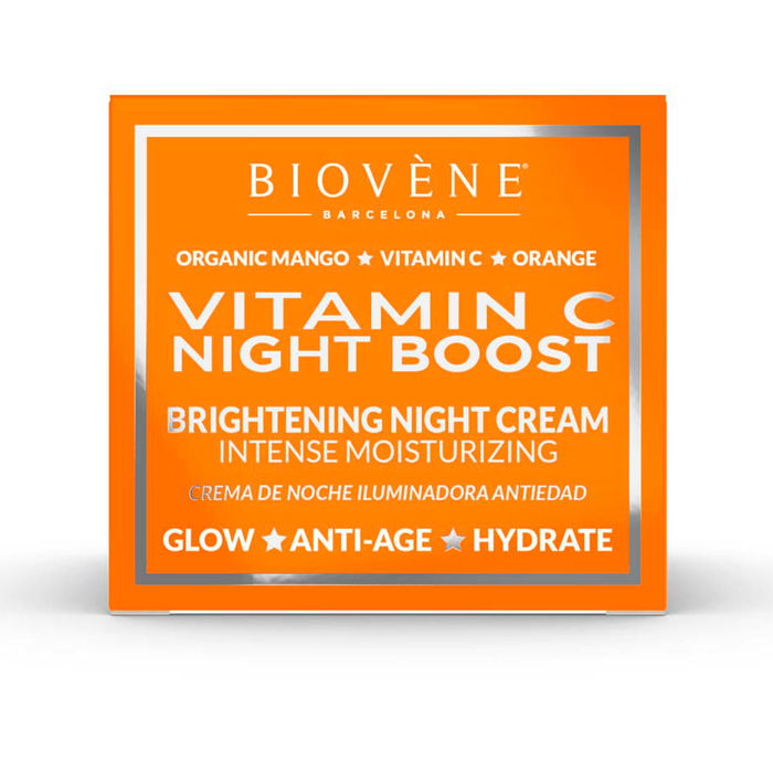 BIOVÈNE Crème de Nuit Éclaircissante Vitamin C Night Boost, Hydratation Intense, 50 ml