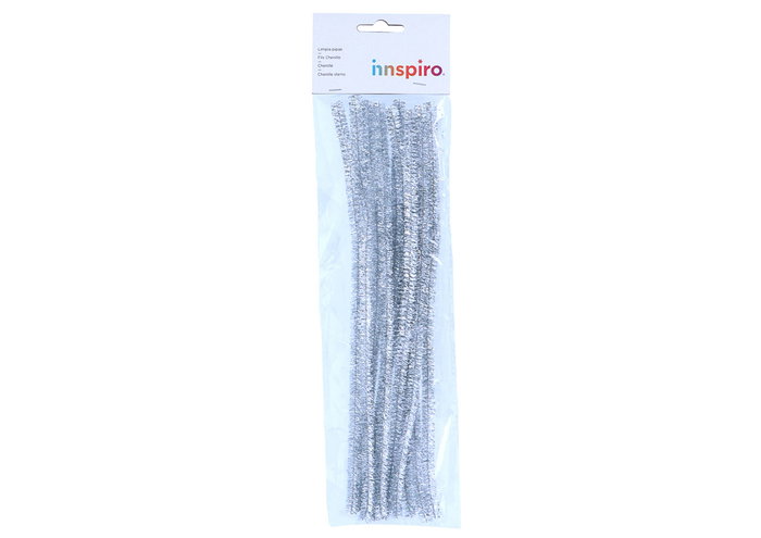 Innspiro Limpiapipas chenille métalliques argentés 10mm x 30cm, 10u.
