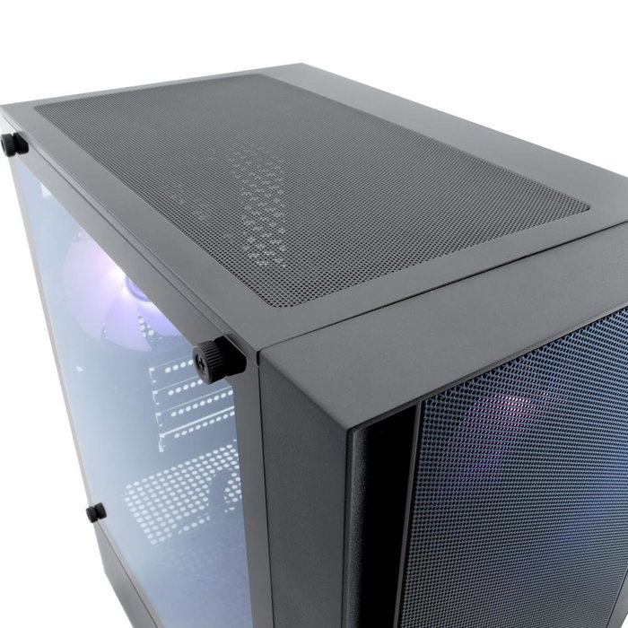 Coolbox GM220 MPFusion Boîtier PC Gaming Micro ATX Mini-ITX, Cristal Trempé, USB-C, 4 Ventilateurs ARGB