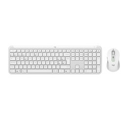 Logitech MK950 Combo Clavier et Souris Sans Fil Bluetooth Blanc - Signature Slim K950 + M750
