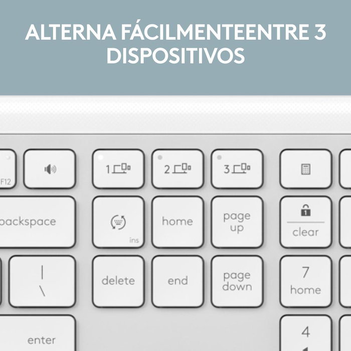 Logitech MK950 Combo Clavier et Souris Sans Fil Bluetooth Blanc - Signature Slim K950 + M750