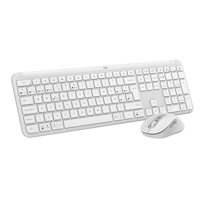 Logitech MK950 Combo Clavier et Souris Sans Fil Bluetooth Blanc - Signature Slim K950 + M750