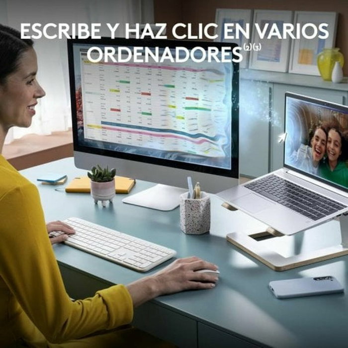 clavier et souris Logitech 920-012596 Blanc Espagnol QWERTY