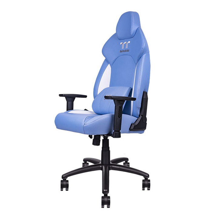 Thermaltake Silla Gaming V Comfort Fauteuil Gamer Bleu/Blanc, Ergonomique, Réglable, Structure Métallique