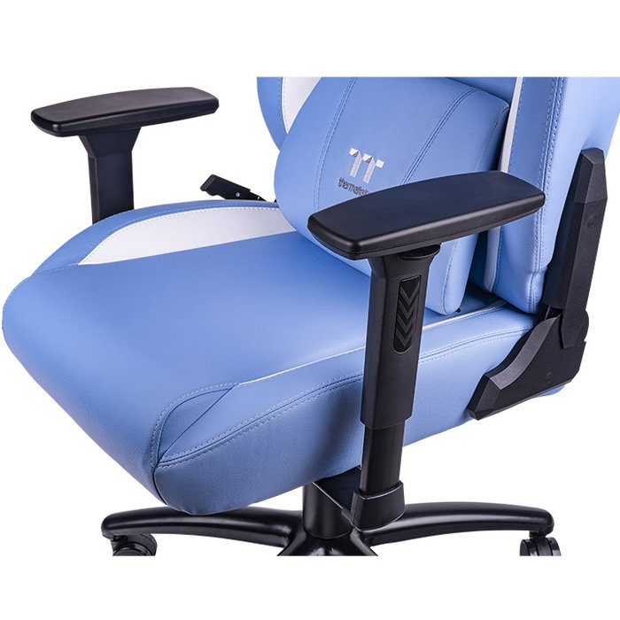 Thermaltake Silla Gaming V Comfort Fauteuil Gamer Bleu/Blanc, Ergonomique, Réglable, Structure Métallique