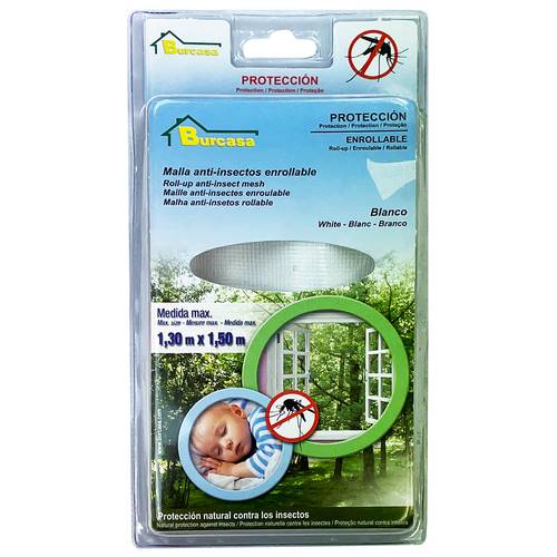 Burcasa Moustiquaire Anti-Insectes Enroulable Blanc 1,3x1,5 Burcasa Moustiquaire Anti-Insectes Enroulable Blanc 1,3x1,5