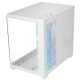 Mars Gaming MCV5W Boîtier PC Midi Tower ATX Blanc, Panneaux en Vitre Trempée, USB-C, 4 Ventilateurs ARGB