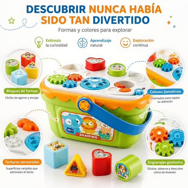 Jugatoys - misprimerosjuguetes Cesta actividades infantiles 25x18x14cm