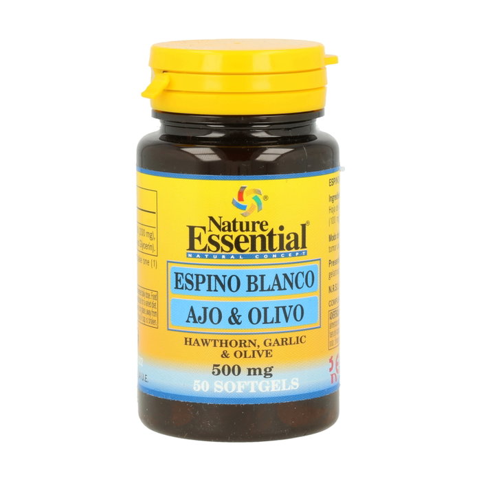 NATURE ESSENTIAL Espino Blanco + Ajo + Olivo 500 mg, 50 perles