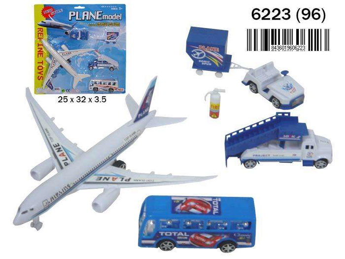 Rama - Jeu Avion Aéroport avec Plateau 25x32 cm - Jouet sans Piles