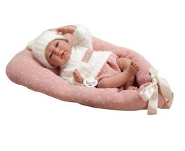 Muñecas Arias Poupée Elegance Andie Rose avec Coussin (Peluche Ponderée) 40 cm, Pour Enfants à partir de 3 ans