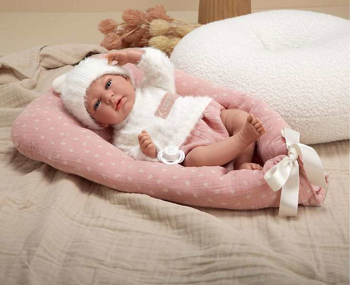 Muñecas Arias Poupée Elegance Andie Rose avec Coussin (Peluche Ponderée) 40 cm, Pour Enfants à partir de 3 ans