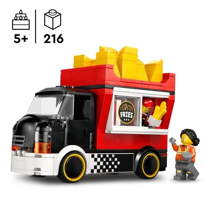 LEGO City Food-Truck de Frites 60488, Jouet de Construction avec Minifigurines, Idée Cadeau pour Enfants dès 5 ans LEGO City Food-Truck de Frites 60488, Jouet de Construction avec Minifigurines, Idée Cadeau pour Enfants dès 5 ans