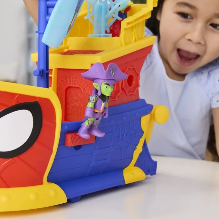 Hasbro Marvel Spidey et ses Amis Extraordinaires Bateau de pirates Bulles et toiles Water-Webs Jeu d'eau pour enfants dès 4 ans Hasbro Marvel Spidey et ses Amis Extraordinaires Bateau de pirates Bulles et toiles Water-Webs Jeu d'eau pour enfants dès 4 ans