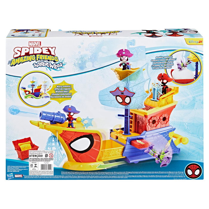 Hasbro Marvel Spidey and His Amazing Friends - Set de Jeu Barco Pirata avec Figurines Articulées et Accessoires - 43,1 cm - À partir de 3 Ans