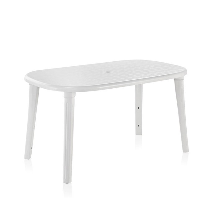 Shaf Mesa Cancún, table ovale blanche pour extérieur Shaf Mesa Cancún, table ovale blanche pour extérieur