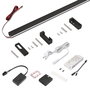Emuca Kit barre pour armoire Luxe, ruban LED 4,5x8 Neonlynx V, détecteur de mouvement RF Smart et convertisseur Smart (24V DC), longueur 1.150mm, Lumière blanche chaude 2.700K, Aluminium et Plastique, Peint en noir texturé