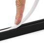 Emuca Kit barre pour armoire Luxe, ruban LED 4,5x8 Neonlynx V, détecteur de mouvement RF Smart et convertisseur Smart (24V DC), longueur 1.150mm, Lumière blanche chaude 2.700K, Aluminium et Plastique, Peint en noir texturé