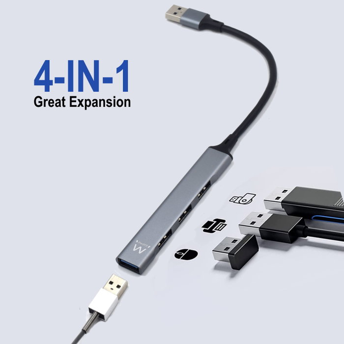 Ewent Hub USB slim 4 ports USB 3.2 Gen 1 EW1144 Ewent Hub USB slim 4 ports USB 3.2 Gen 1 EW1144