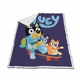 MOOSE Manta Coralina Sherpa Bluey Couverture polaire pour enfants ou couette légère avec imprimé 120 cm x 150 cm