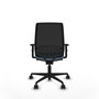 Chaise Alares Synchro 5 positions tissu Bleu ciel Maille Noir Base en nylon noir Accoudoir 1D Sans appui-tête Roulettes 65mm nylon