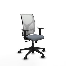 PIQUERAS Y CRESPO Chaise Motilla Synchro Gris et Blanc avec Base Pyramidale Noire
