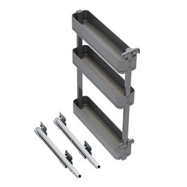 Emuca Porte-bouteilles latéral extractible Harmony Gris anthracite