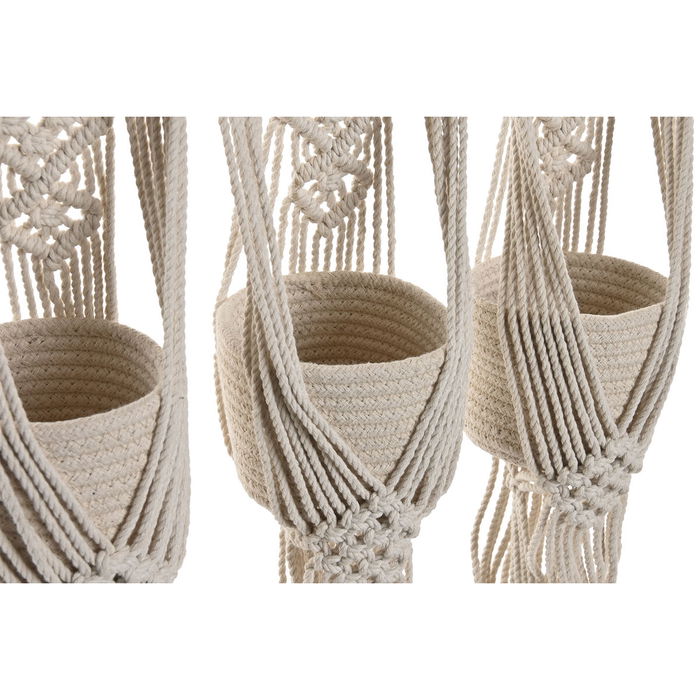 Cache-pot Home ESPRIT Coton Bois Urbaine 46 x 2 x 93 cm