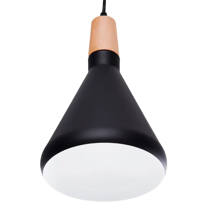 SKD Lampe Suspension Éloise Métal et Bois Moderne avec Cable Réglable Hauteur - Modèle P015-B