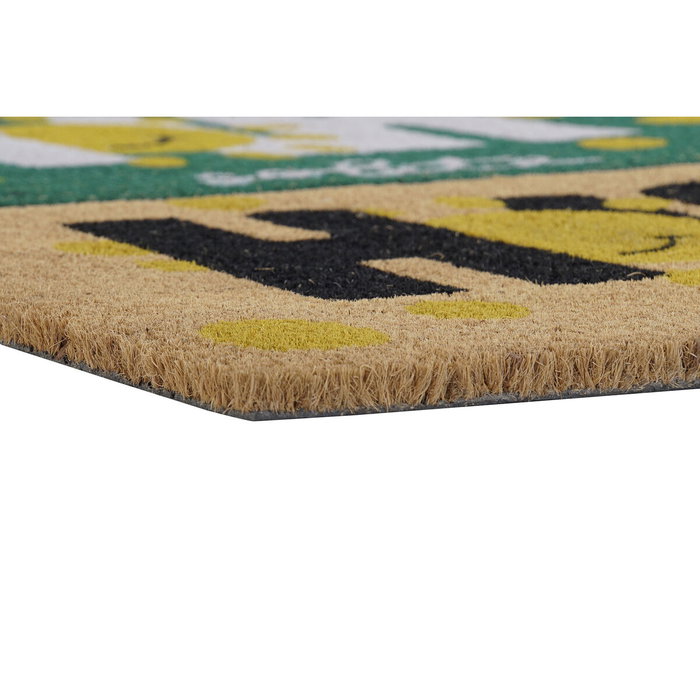 Paillasson DKD Home Decor Noir Marron Caoutchouc Blanc Vert 2 Unités Fibres de coco (60 x 40 x 1,5 cm)