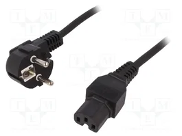 LOGILINK Câble d'alimentation H05VV-F CEE 7/7 vers IEC C15 femelle, 1,8m, noir