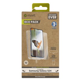 Muvit for Change Pack Coque Recycletek et Protecteur d'Écran pour Samsung Galaxy S24+