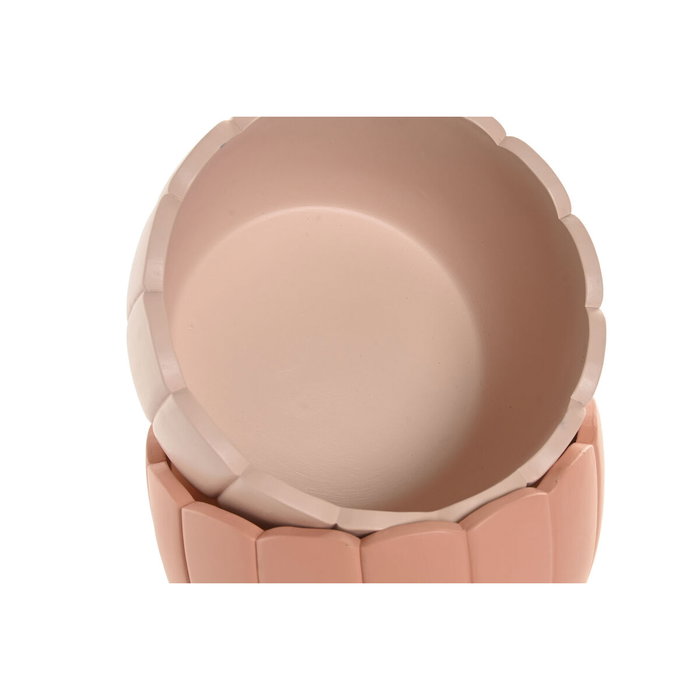 Cache-pot Home ESPRIT Terre cuite Rose clair Ciment Shabby Chic 18 x 18 x 10 cm (2 Pièces) (2 Unités)