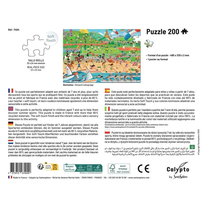 Sentosphere - Puzzle Calypto Les Sports d'été - 200 pièces - Dès 7 ans