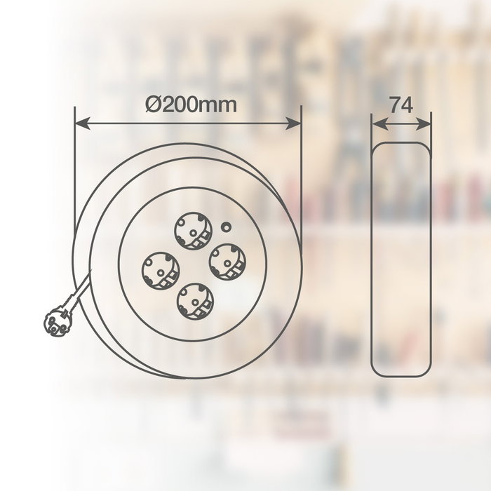 GSC Evolution Enrouleur de câbles 4 prises 3m 3x1.5mm²
