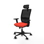Piqueras Y Crespo Haches Chaise de bureau Orange foncé et Noir avec mécanisme Sincro/Traslack