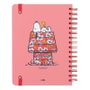 ERIK - Carnet A5 Love Yourself Snoopy - 90 pages - Couverture rigide avec reliure Wire-O, élastique de fermeture et pochette intérieure