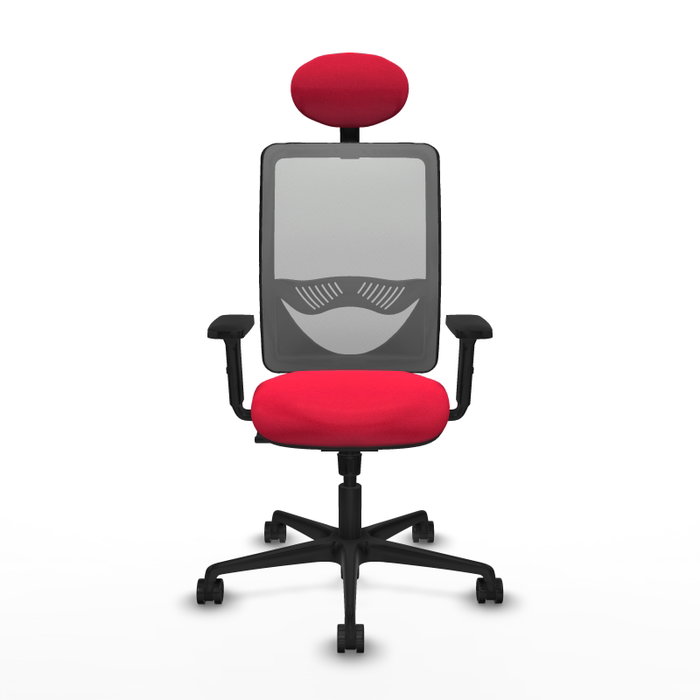 PIQUERAS Y CRESPO Chaise Zulema Synchro Rouge et Gris avec Accoudoirs 2D et Appui-tête