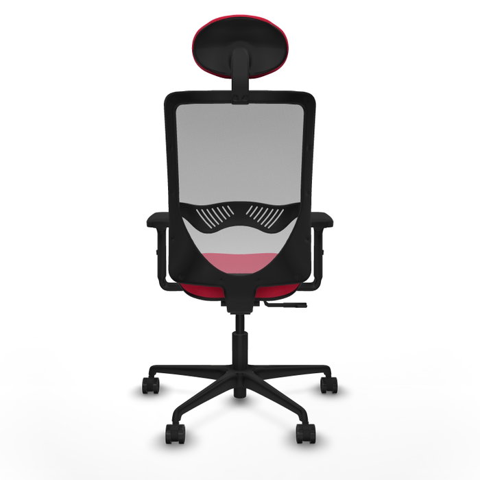 PIQUERAS Y CRESPO Chaise Zulema Synchro Rouge et Gris avec Accoudoirs 2D et Appui-tête