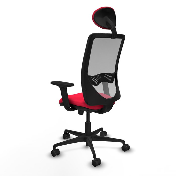 PIQUERAS Y CRESPO Chaise Zulema Synchro Rouge et Gris avec Accoudoirs 2D et Appui-tête