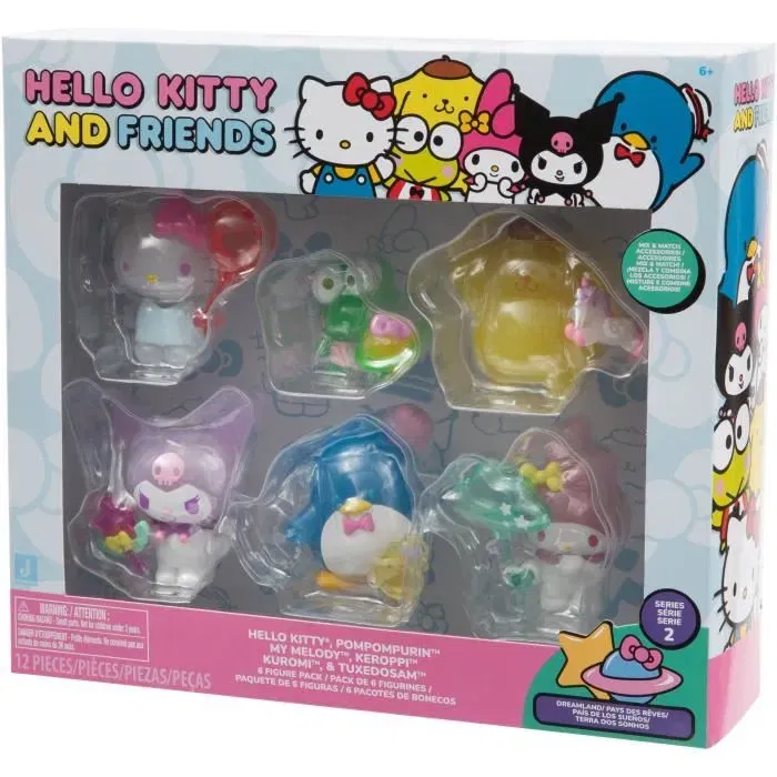 GPTOYS Coffret 6 figurines Hello Kitty HKT11 Collection avec accessoires - Figurines 5 cm - A partir de 6 ans