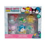 FAMOSA Pack de 6 figurines Hello Kitty - 5 cm - Personnages : Kuromi, Poppompurin, My Melody, Keroppi, Tuxedo Sam