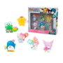 FAMOSA Pack de 6 figurines Hello Kitty - 5 cm - Personnages : Kuromi, Poppompurin, My Melody, Keroppi, Tuxedo Sam