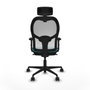 Piqueras y Crespo Chaise de Bureau avec Appui-tête 2D036N2 Turquoise