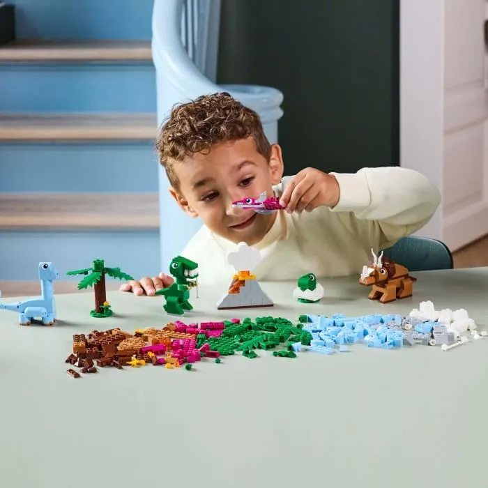 Lego 11041 Classic Les dinosaures créatifs - Jeu de construction avec 450 pièces, T-rex et Ptérosaure, pour enfants 5 ans et plus