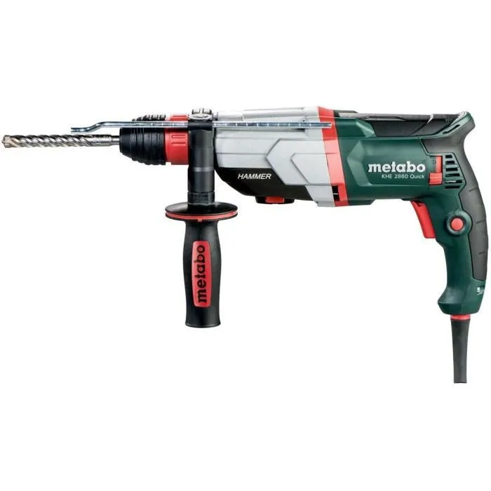 Metabo Marteau perforateur combiné KHE 2860 Quick, SDS-plus, mandrin rapide, butée de perçage, poignée caoutchoutée, MetaBOX 145 Metabo Marteau perforateur combiné KHE 2860 Quick, SDS-plus, mandrin rapide, butée de perçage, poignée caoutchoutée, MetaBOX 145