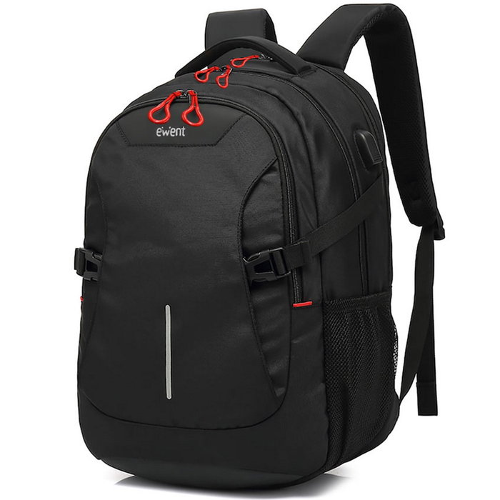 Ewent EW2526 Sac à dos pour ordinateur portable 15,6 pouces avec port USB, compartiment pour tablette 10,1 pouces, volume 26 litres, gris