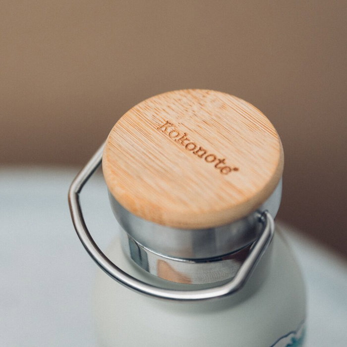 ERIK Gourde Isotherme en Acier Inoxidable 500 ml - Design La Grande Vague de Kanagawa d'Hokusai avec Bouchon Étanche