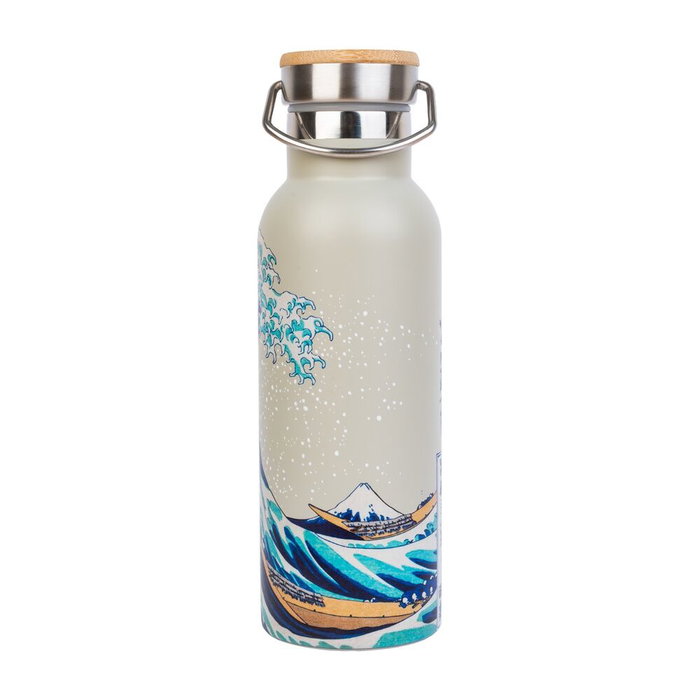 ERIK Gourde Isotherme en Acier Inoxidable 500 ml - Design La Grande Vague de Kanagawa d'Hokusai avec Bouchon Étanche